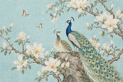 Peacock And Magnolia Wallpaper Chinoiserie Garden Wall Mural design