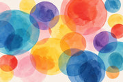 Watercolor Overlapping Circles Wallpaper Abstract Color Wash Wall Mural design