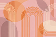 Geometric Arches Wallpaper Mid Century Modern Wall Mural design