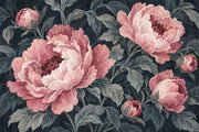 Pink Peony Wallpaper Dark Floral Wall Mural design