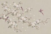 Cherry Blossoms And Birds Wallpaper Chinoiserie Botanical Wall Mural design