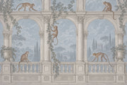 Monkeys Garden Terrace Wallpaper Classical Arches Wall Mural design