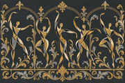 Art Deco Dancers Wallpaper Ornate Gold Frame Wall Mural design