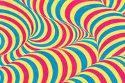 Optical Illusion Stripes Wallpaper Psychedelic Wavy Tunnel Wall Mural design