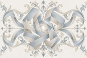 Ornamental Geometric Rosette Wallpaper Elegant Damask Wall Mural design