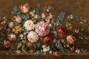 Vintage Vase Floral Wallpaper Dark Wall Mural design