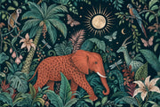 Vintage Jungle Animals Wallpaper Maximalist Tropical Wall Mural design