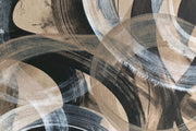 Abstract Arc Brushstroke Wallpaper Charcoal Taupe Wall Mural design