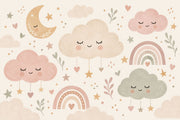 Sleepy Clouds Wallpaper Pastel Sky Wall Mural design