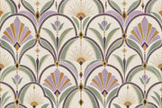 Art Deco Fan Motif Wallpaper Geometric Floral Wall Mural design