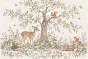 Watercolor Woodland Nursery Wallpaper Storybook Forest Animals Wall Mural design