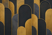 Gold Arches Wallpaper Dark Art Deco Wall Mural design