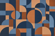Abstract Geometric Arches Wallpaper Mid Century Modern Wall Mural design