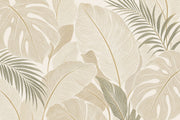 Tropical Leaves Wallpaper Neutral Botanical Wall Mural design