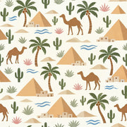 Egyptian Desert Wallpaper Pyramids Camels Pattern design