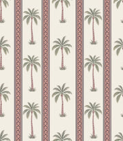 Palm Trees Wallpaper Striped Cream Background design