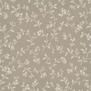 White Flower Vines Wallpaper Beige Background design