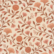 Botanical Vine Wallpaper Terracotta Pink Flowers On Cream design