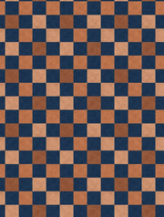 Checkerboard Wallpaper Navy And Terracotta Distressed Texture design