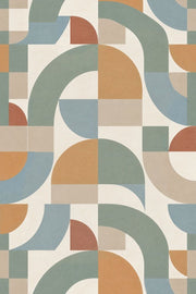 Geometric Shapes Wallpaper Mid Century Modern Pastel design