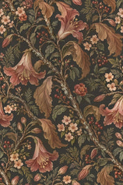 Lily Floral Wallpaper Dark Botanical Pattern design