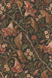 Trumpet Flower Wallpaper Dark Floral Botanical Pattern design