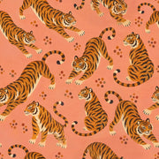 Tiger Wallpaper Illustrated Animal Print Coral Background design