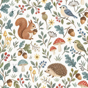 Woodland Animals Wallpaper Watercolor Forest Pattern design