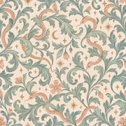 Serpent Botanical Wallpaper Sage Green Vintage Celestial Pattern design