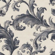Acanthus Leaves Wallpaper Damask Scrollwork In Cream And Navy design