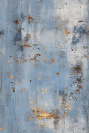 Abstract Plaster Texture Wallpaper Blue Gray Metallic Gold design