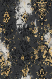 Gold Damask Wallpaper Distressed Black Gray Abstract Background design