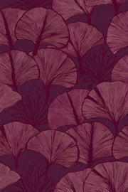 Ginkgo Leaf Wallpaper Purple Background Botanical Silhouette design
