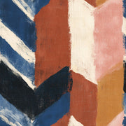 Abstract Brushstroke Wallpaper Dark Navy Rust Blocks design
