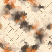 Abstract Trellis Wallpaper Watercolor Diamond Lattice Beige And Burnt Orange design