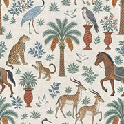 Cheetahs And Gazelles Wallpaper Exotic Garden Ivory design