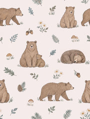 Watercolor Bears Wallpaper Woodland Nursery Pattern design