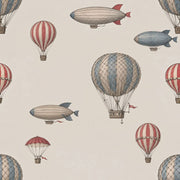 Hot Air Balloons Wallpaper Vintage Aviation Cream Background design