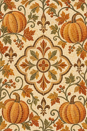 Pumpkin Medallion Wallpaper Vintage Mosaic Stone Background design