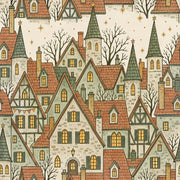 Old Town Houses Wallpaper Vintage Storybook Village design