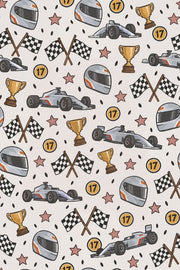 Race Car Wallpaper White Background Kids Pattern design