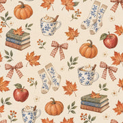 Autumn Harvest Wallpaper Cozy Watercolor Pattern design
