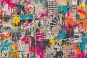 Graffiti Collage Concrete Wallpaper Urban Abstract Wall Mural design