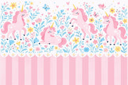 Pink Unicorns Wallpaper Pastel Fairy Tale Wall Mural design