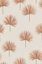 Palm Leaf Wallpaper Watercolor Terracotta On Cream Background design
