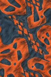 Abstract Organic Shapes Wallpaper Orange And Dark Navy design
