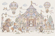 Fairy Tale Castle Animals Wallpaper Watercolor Kids Wall Mural design