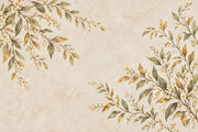 White Blossoms And Olive Leaves Wallpaper Vintage Botanical Wall Mural design