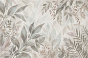 Watercolor Leafy Branches Wallpaper Neutral Botanical Wall Mural design