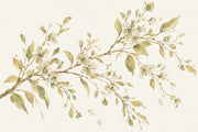 White Blossom Branch Wallpaper Watercolor Botanical Wall Mural design